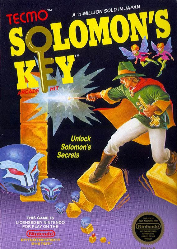 Solomon's Key box art for Commodore 64